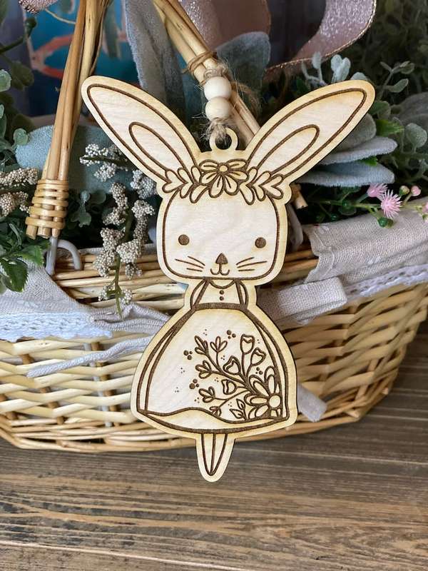 Digital download Easter Bunny svg ornament file for Glowforge and laser cutters SVG FILE ONLY